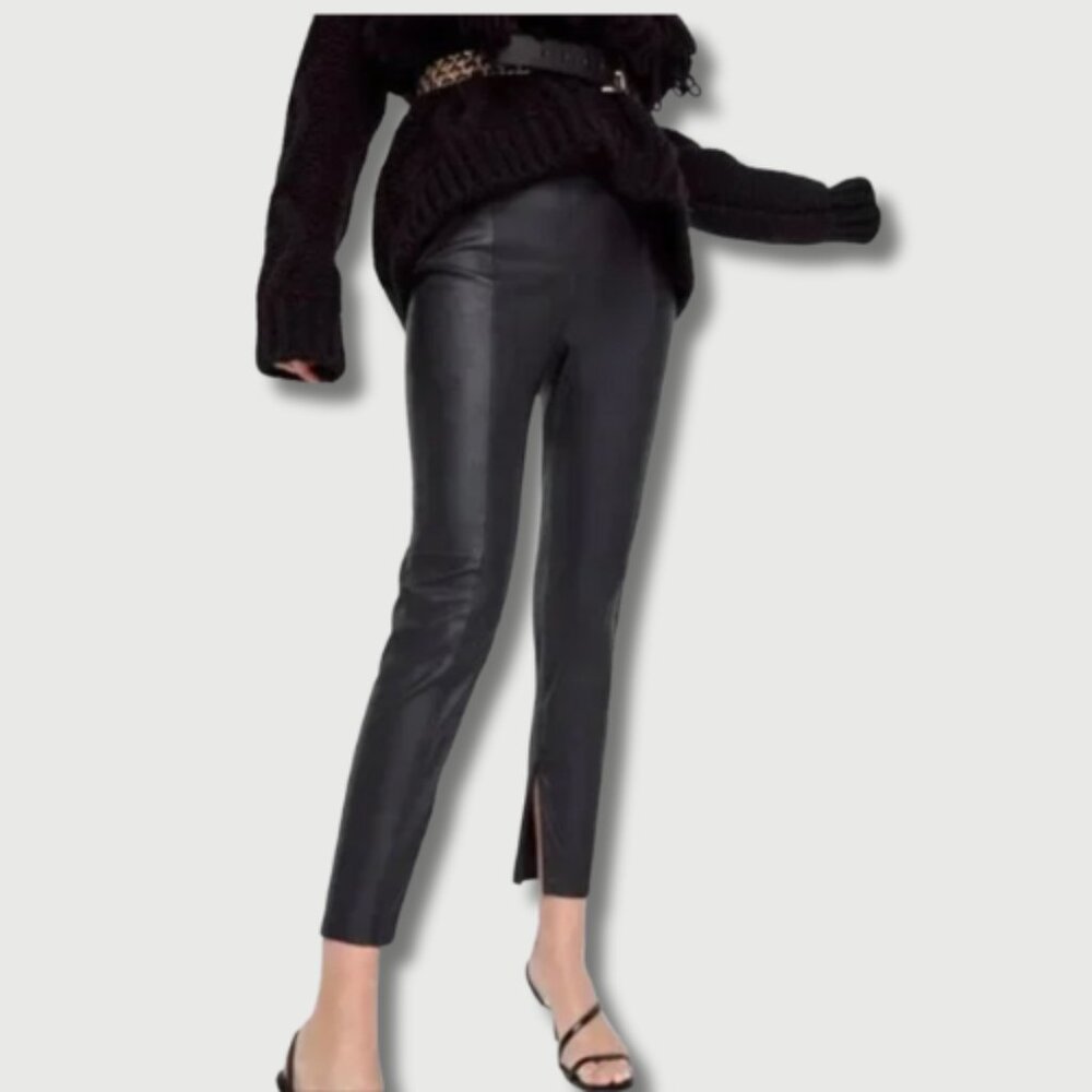 ZARA Basic Faux Leather Leggings Pants – Size S